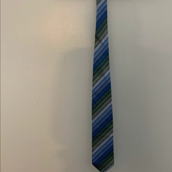 Authentic Salvatore Ferragamo blue and green tie - Picture 2 of 3